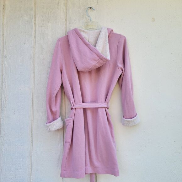 Victoria's Secret The Cozy Hooded Short Robe w/Removable Tie Waist Belt, Pink, S - Picture 2 of 4
